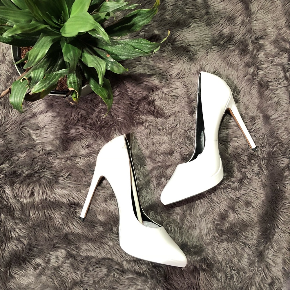 Aldo white leather heels